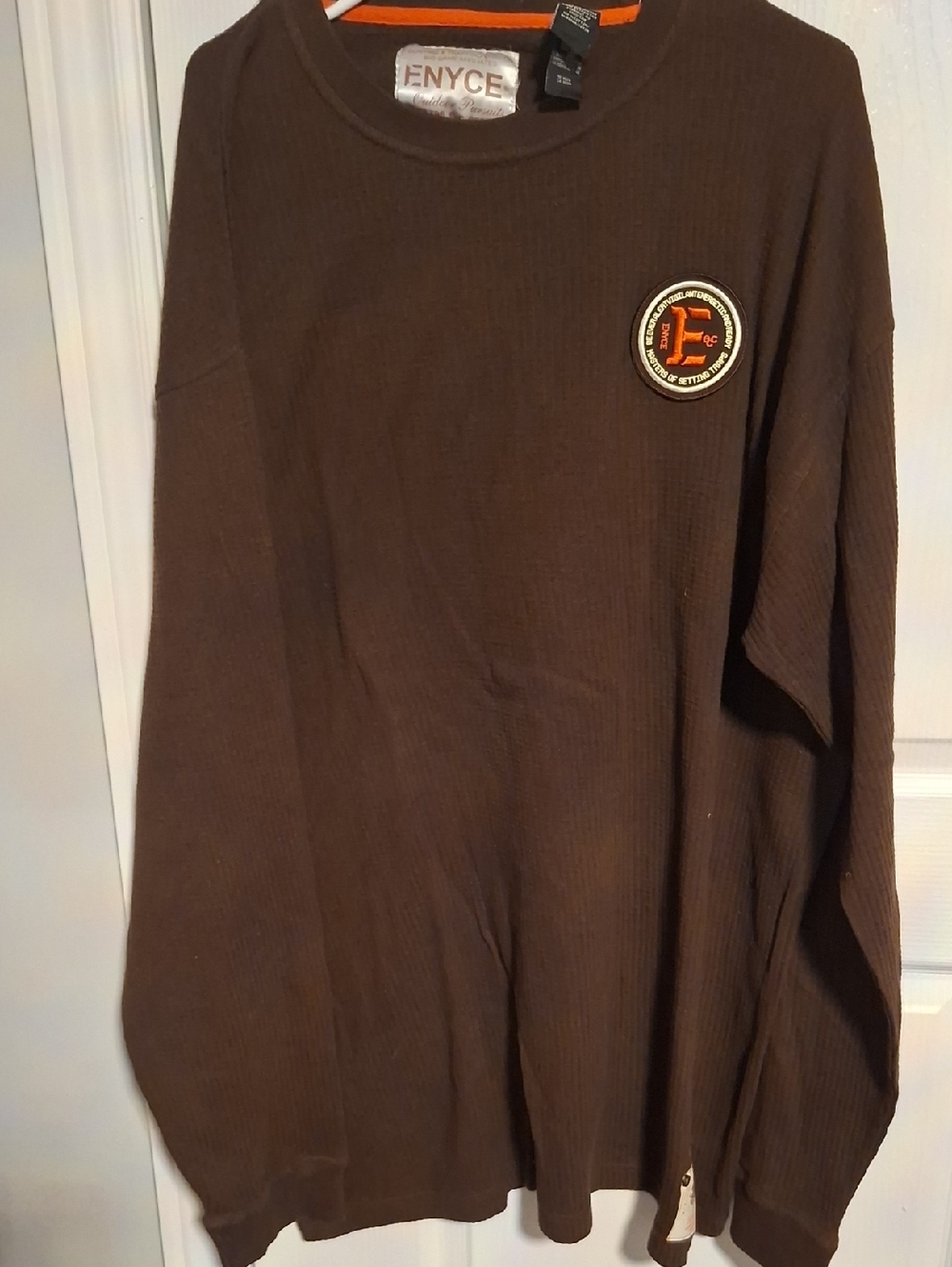 Enyce Men's Dark Brown Crewneck Sweater with Patch